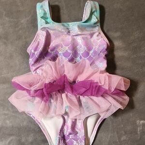 Cat & Jack Pastel Swimsuit with Tulle Accents